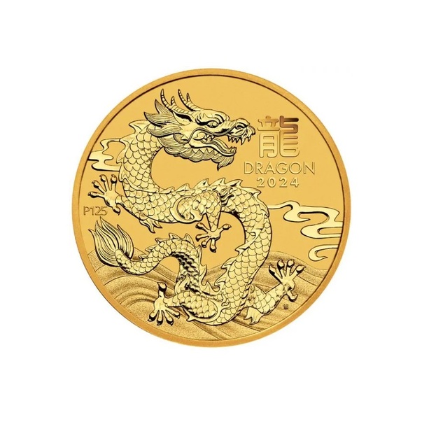 1 ounce gold coin Australian lunar year of the dragon